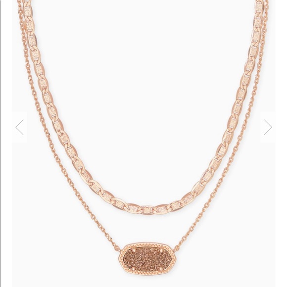 Kendra Scott Jewelry - Kendra Scott Rose Gold Drusy Multi Strand Necklace